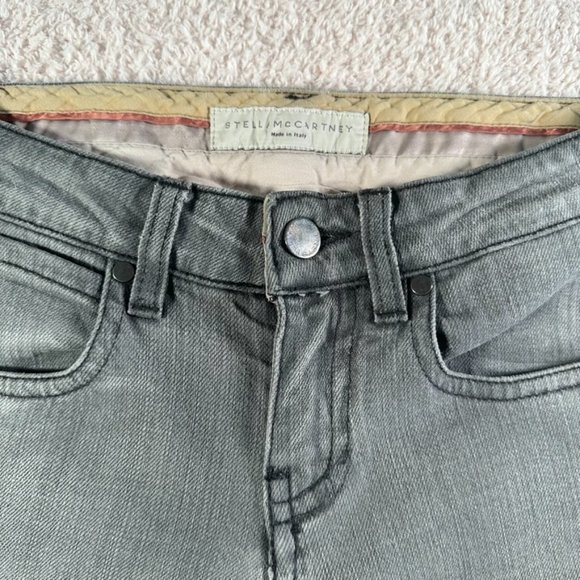 Stella McCartney Jeans Women's 25 Gray Skinny Denim Size 25 (26x34) Fall Utility - Picture 6 of 16